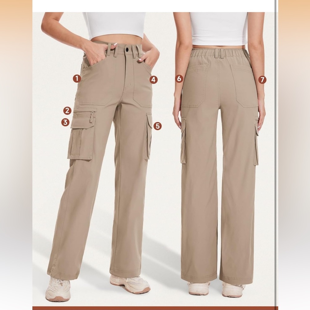 Women's Tan Cargo Pants worn once Perfect condition - Picture 3 of 8